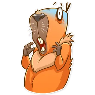 😱 บีเวอร์, การ์ตูน, สัตว์, สติกเกอร์ telegram sticker