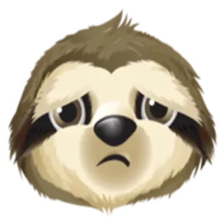 😔 bicho-preguiça, triste, animal, fofo, emoji, desenho animado whatsapp sticker