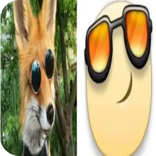 😎 狐狸, 太阳镜, 吉祥物, 动物, 眼镜 telegram sticker