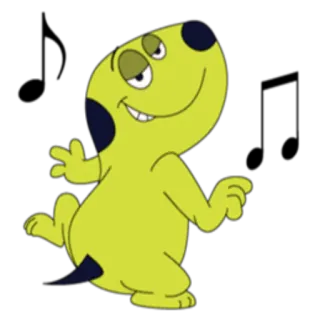 🎼 chien, dessin animé, animal, personnage, mignon, illustration whatsapp sticker