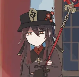 😒 Hu Tao Genshin Impact 胡桃, 原神, 动漫, 游戏, 可爱, 角色 telegram sticker