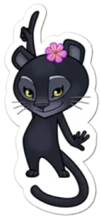 💢 binatang, kartun, imut, kucing, bunga telegram sticker