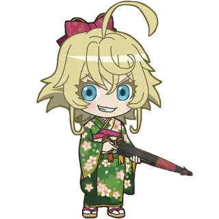 😁 Tanya von Degurechaff Saga of Tanya the Evil Anime, Militär, Waffe, Charakter, Chibi, Manga whatsapp sticker