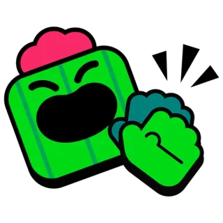 👏 Spike Brawl Stars cactus, plante, brawler, jeu vidéo, jeu mobile telegram sticker