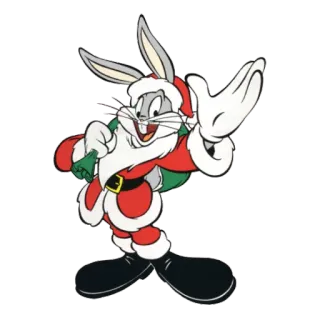 🎅 Bugs Bunny Pernalonga, Papai Noel, Natal, Desenho animado, Feriado telegram sticker