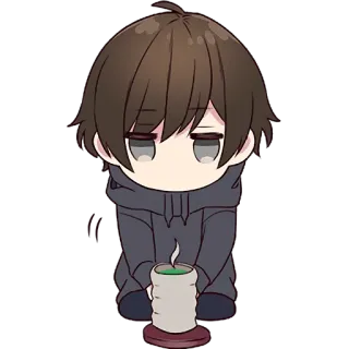 ☕️ Anime, Vela, Chibi, Lindo, Chico telegram sticker