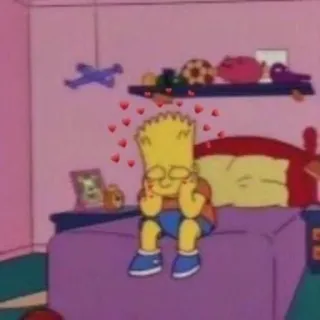 💕 Bart Simpson The Simpsons bart simpson, cartoon, herzen, liebe, simpsons whatsapp sticker