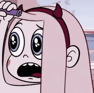 😧 Star Butterfly Star vs. the Forces of Evil カートゥーン, 女の子, キャラクター, スター・バタフライ, 魔法, アニメ, 悪魔の角 telegram sticker