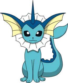 💧 Vaporeon Pokemon Vaporeon, Pokémon, Tipe Air, Video Game, Stiker whatsapp sticker