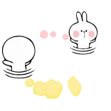 🏃♀ стикер, персонаж, милый, иллюстрация, кролик, моланг telegram sticker