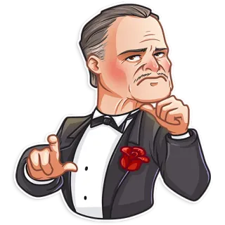 😠 Vito Corleone The Godfather cartoon, movie, mafia, character, gangster, The Godfather whatsapp sticker