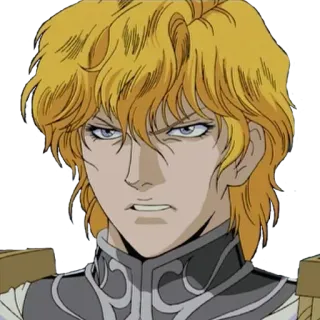 🌟 Anime, Retrato, Homem, Personagem, Cabelo loiro, Sério, Ilustração telegram sticker