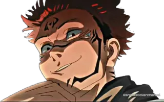 😏 Sukuna Jujutsu Kaisen anime, jujutsu kaisen, sukuna, ryomen sukuna, Fluchgeist, manga telegram sticker