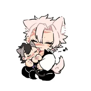 😄 Anime, Oreilles de chat, Mignon, Kawaii, Dessin animé, Chibi, Oreilles d'animaux telegram sticker