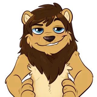 😏 león, dibujos animados, furry, animal, personaje telegram sticker