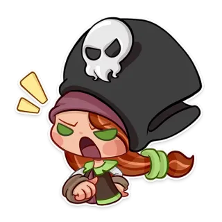 😠 Pirat, Cartoon, Frau, Sticker, Wütend, Schädel, Hut whatsapp sticker