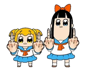 🔸 Pop Team Epic dedo do meio, anime, rude, ofensivo, desenho animado, pop team epic telegram sticker