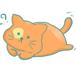 🤔 gato, animal, fofo, desenho animado, adesivo whatsapp sticker