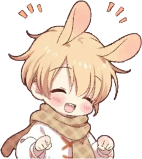 😁 Anime, Cartone animato, Carino, Coniglio, Chibi telegram sticker