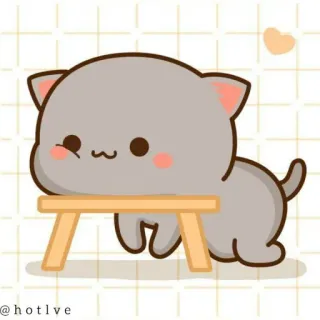 ☹ @hotlve cat, cute, animal, kawaii, pet telegram sticker