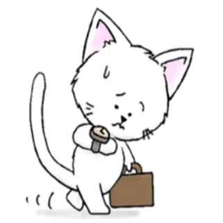 💼 chat, mallette, bureau, inquiet, dessin animé, animal telegram sticker