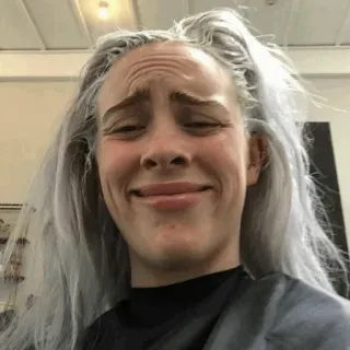 🕸 Billie Eilish Meme, Lustig, Ausdruck, Sänger, Promi telegram sticker