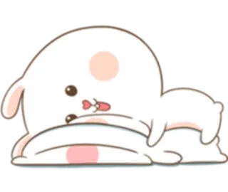😭 милый, зайчик, очаровательный, каваий, животное, сонный telegram sticker
