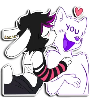 😘 you furry, kiss, love, cute, anthropomorphic, cartoon, affection telegram sticker