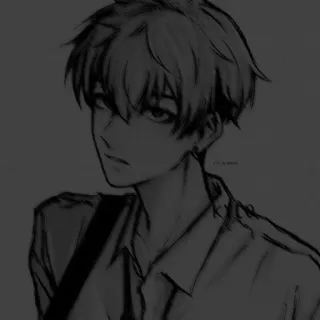 ➖ Anime, Manga, Jongen, Portret, Tekening, Illustratie telegram sticker