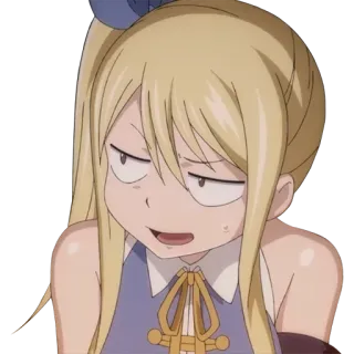 😑 Lucy Heartfilia Fairy Tail anime, fairy tail, lucy heartfilia, funny, expression telegram sticker