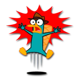 😱 Perry the Platypus Phineas and Ferb cartone animato, ornitorinco, animale, disney, agente, spia telegram sticker