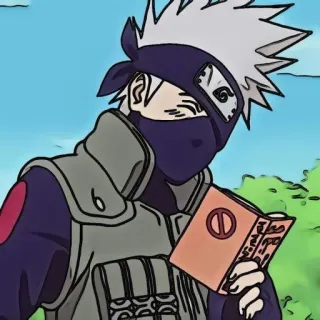 😚 Kakashi Hatake Naruto 动漫, 卡卡西, 火影忍者, 忍者, 书 telegram sticker