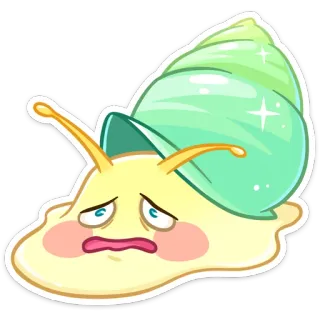 ☹️ siput, imut, kartun, binatang, stiker, sedih, moluska whatsapp sticker