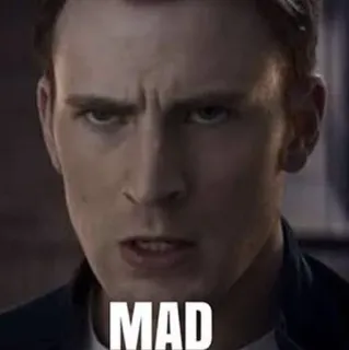 🌪 Captain America MAD zangado, furioso, chateado, capitão américa, marvel telegram sticker