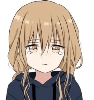 😢 Anime, Chica, Triste, Llorando, Ilustración, Manga telegram sticker