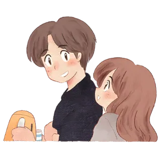 😅 Kartun, Pasangan, Hubungan, Cinta, Romansa, Ilustrasi telegram sticker