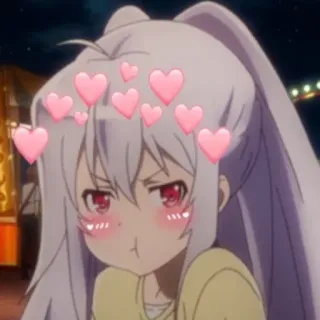 🤭 Anime, Hati, Kartun, Imut, Perempuan, Gadis, Kawaii telegram sticker