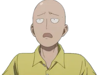😟 Saitama One-Punch Man Сайтама, Ванпанчмен, Аниме, Манга, Герой, Выражение, Лысый whatsapp sticker