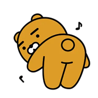 🎶 Ryan urso, desenho animado, personagem, fofo, coreano, Kakao Friends, Ryan telegram sticker