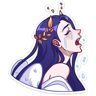 😭 ร้องไห้, เศร้า, การ์ตูน, ผู้หญิง, ตัวละคร, น้ำตา, อนิเมะ whatsapp sticker