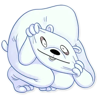 😜 Мультик, Животное, Белый, Смешной, Маска, Выражение whatsapp sticker