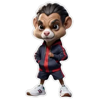 👞 cartoon, character, animal, anthropomorphic, sticker, illustration, sportswear telegram sticker
