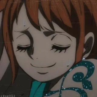 🍊 Nami One Piece animé, dessin animé, souriant, Nami, One Piece whatsapp sticker