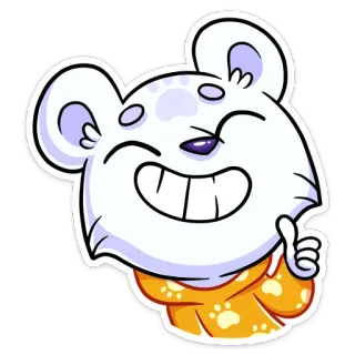 👍 Kreskówka, Niedźwiedź, Zwierzę, Naklejka, Kciuk w górę, Pozytywny telegram sticker