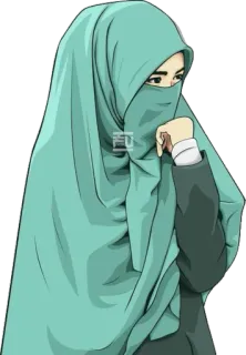 hijab-tyan whatsapp stickers