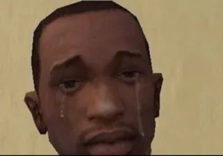 😭 CJ Grand Theft Auto: San Andreas CJ, Grand Theft Auto, San Andreas, huilen, verdrietig telegram sticker