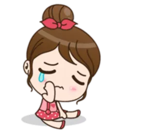 😿 chorando, triste, desenho, menina, lágrimas, chateada telegram sticker