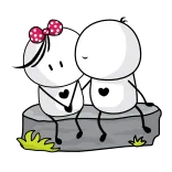 😘 Cartoon, Liebe, Paar, Romantik, Süß whatsapp sticker