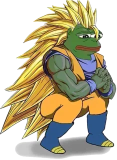 🐸 Goku Dragon Ball Z 佩佩蛙, 悟空, 龙珠Z, 表情包, 联动, 伤心, 动漫 telegram sticker