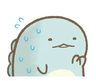🧅 ไดโนเสาร์, น่ารัก, สีฟ้า, เหงื่อ, การ์ตูน, ตัวละคร telegram sticker